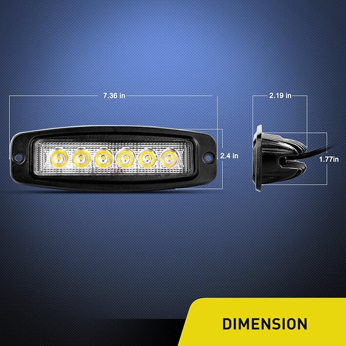 Nilight LED Pods Flush Mount 2Pcs 18W 7.3Inch Spot Offroad Fog Light Bar Waterproof Lighting for Tractor Boat SUV ATV UTV 4WD Car Truck Motorcycle Dirt Bike Golf Cart 12V 24V