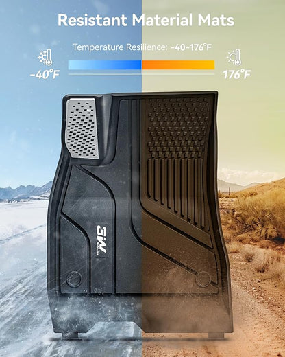3W Tesla Model 3 Floor Mats 2026 2025 2024 with Metal Pedal, Full Set with Cargo Liner, Highland All Weather Custom Fit Rear Trunk Mat Accessories Black