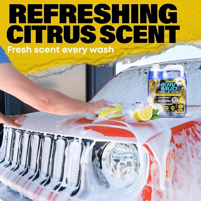 Durabasics Heavy Mud Wash – Highly Concentrated 1:32 Ratio, Thick Foam Car Wash Soap & ATV Cleaner for Trucks, UTV Cleaner, Dirt Bikes & RVs – Works with Foam Cannons & Bucket Washes – 64 fl oz