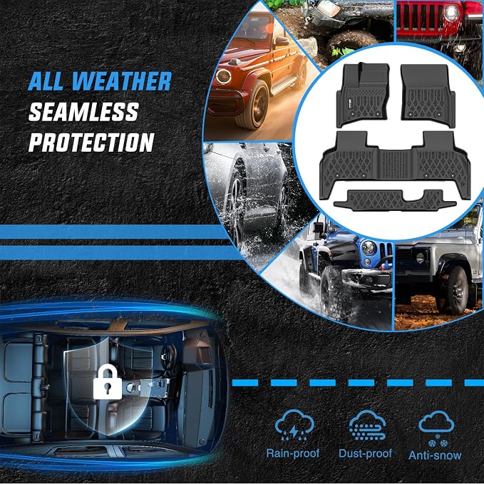 Nilight TPE Floor Mats for Land Rover Defender 110 2020 2021 2022 2023 2024 2025 All Weather Custom Fit Heavy Duty Floor Liners