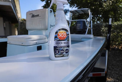 303 (30213-6PK) Marine Quick Wax - Quick And Easy Spray On Wax - 90 Days Of Protection - Provides a Slick, Protective, Glossy Shine - Use On Wet Or Dry Surfaces - Carnauba Wax, 32 fl. oz. 6 Pack