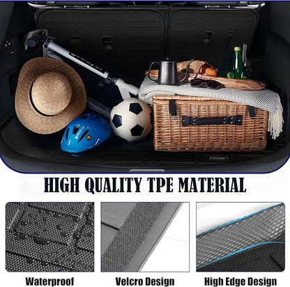 Kia Trunk & Backrest Mat 2021-2025 - All Weather TPE Cargo Liner Protector, 3rd Row Back Seat Cover Accessories