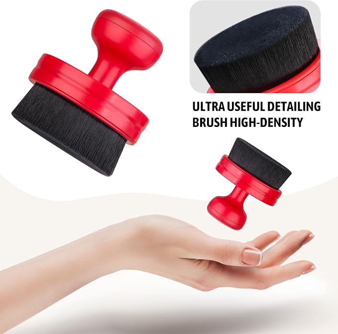 BABYSHEEP Car Tire Shine Applicator,Vegan Tire Shine Brush with Stand for Auto Detailing Cleaning Service,Red