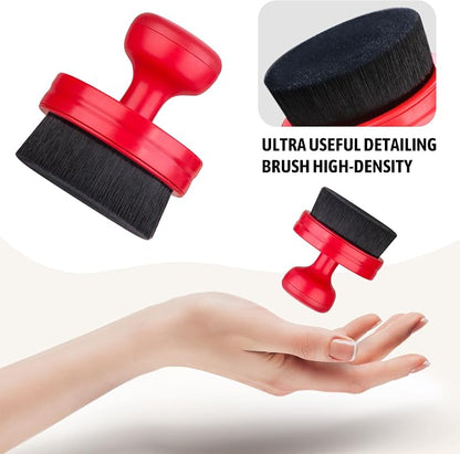 BABYSHEEP Car Tire Shine Applicator,Vegan Tire Shine Brush with Stand for Auto Detailing Cleaning Service,Red