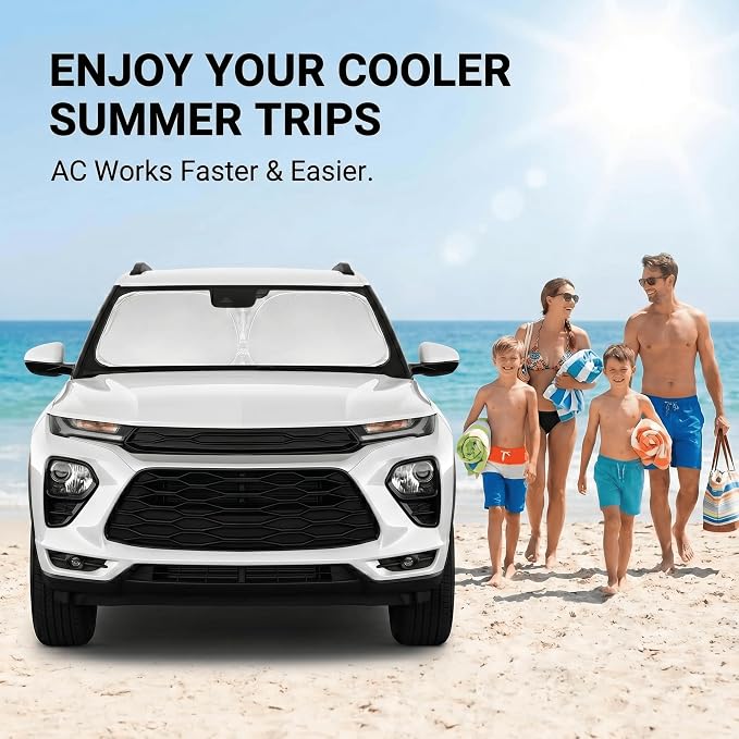 Windshield Sun Shade for Chevy/Chevrolet Trax 2013-2024 2025 Sunshade Front Window Shade Custom Fit Trax Accessories Sun Visor Foldable Shade Blocks UV Rays Accessories