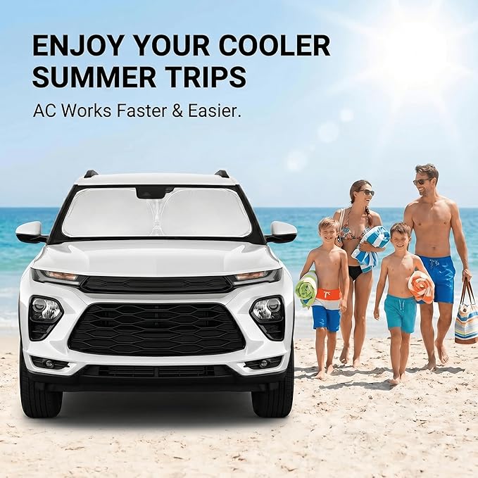 Windshield Sun Shade for Chevy/Chevrolet Traverse 2018-2024 2025 2026 Sunshade Front Window Shade Custom Fit Traverse Accessories Sun Visor Foldable Shade Blocks UV Rays Accessories