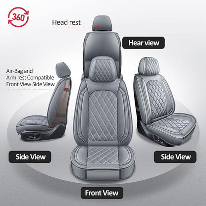 MIROZO Ram Front Seat Covers Grey, Seat Cover for Trucks Car Seat Protector Compatible with 2009-2026 RAM 1500/2500/3500 Crew Quad Cab Pickup Cushions (2 PCS Front,Gray)