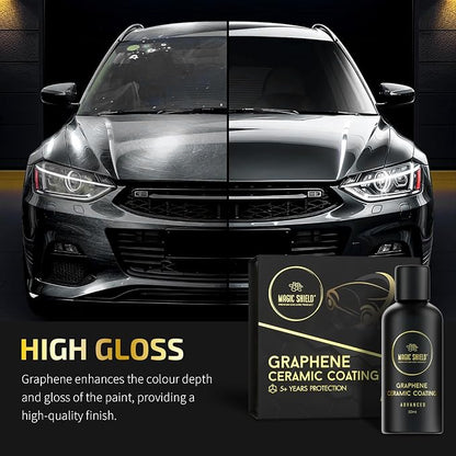 Magic Shield Graphene Coating for Cars │ Self-Healing, 5+ Years Durability │ Advanced SiO2 Ceramic Protection - High Gloss, Anti-Scratch - Perfect for Cars, Motorcycles, Marine, and RVs