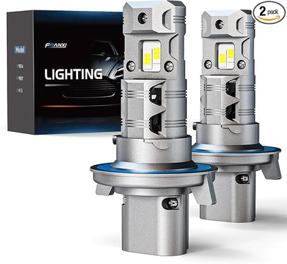 FRANXI H13/9008 Bulbs Fog Light Hi/Low Beam, 16000 LM Super Bright 6000K Cool White, 1:1 Size Design, IP67 Waterproof Accessory Light Kits., Plug and Play, Pack of 2