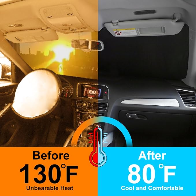 TINGLU Sun Shade for Toyota 4Runner 2010-2024 2025 Accessories Windshield Sun Shade Window Shade UV Rays Protection Sun Visor Cover with Steering Wheel Sunshade Storage Bag