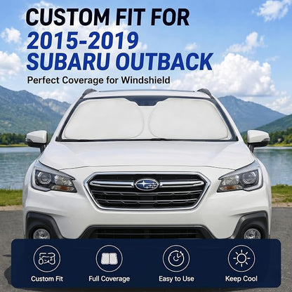 for 2015-2019 Subaru Outback Windshield Sun Shade -Windshield Sunshade Cover Front Window Shade Custom Fit Outback Car Accessories Sun Visor Protector Foldable Blocks UV Rays