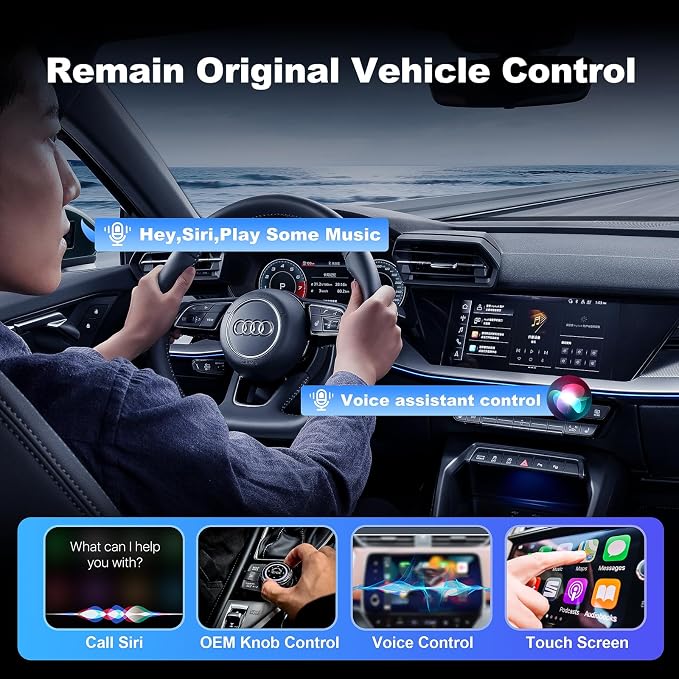 6-in-1 Magic Video Box for Netflix/YouTube, Wireless CarPlay Adapter & Android Auto Wireless Adapter Convert Wired to Wireles Carplay Dongle for OEM Wired CarPlay Cars, TF Card Playback, Plug & Play