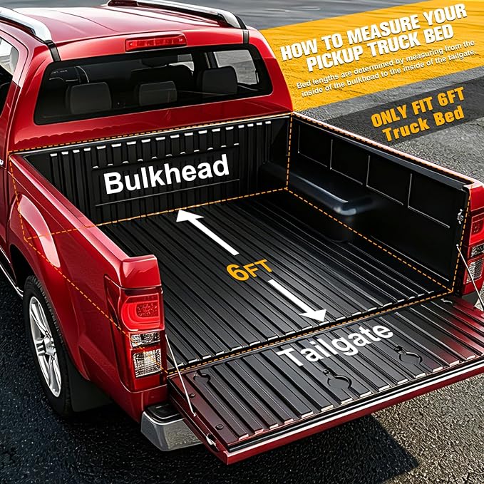 PM PERFORMOTOR Vinyl Soft Tri-Fold Truck Bed Tonneau Cover Compatible with 1983-2011 Ford Ranger, fits 6 ft Fleetside Bed Models