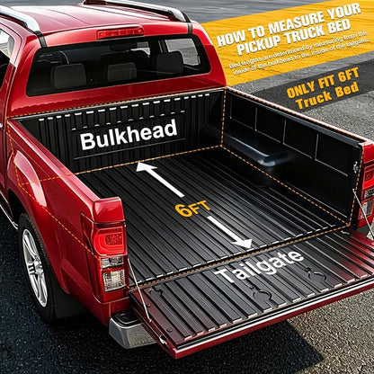 PM PERFORMOTOR Vinyl Soft Tri-Fold Truck Bed Tonneau Cover Compatible with 1983-2011 Ford Ranger, fits 6 ft Fleetside Bed Models