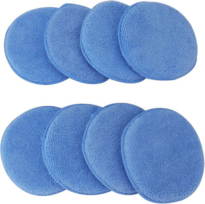 Fasmov Microfiber Applicator Pads Wax Applicator, 20 Pack Foam Applicator Pads Car Wash Sponge, Buffing & Detail Polishing Foam Pads for Car Cleaning and Fine Polishing (5" Diameter, Blue)