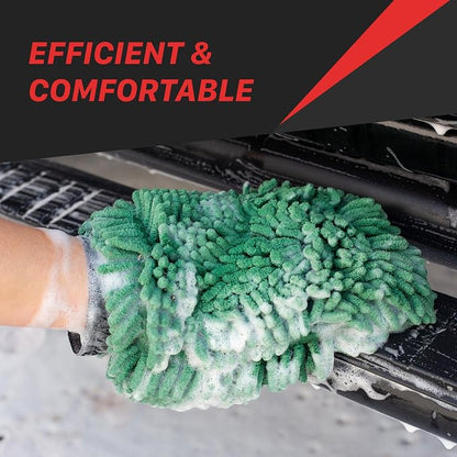 Maxshine Universal Chenille Microfiber Wash Mitt – Ultra-Soft Glove with Foam Core & Elastic Cuff – Scratch-Free, Lint-Free – Safe for Paint & Ideal for Exterior Car Detailing