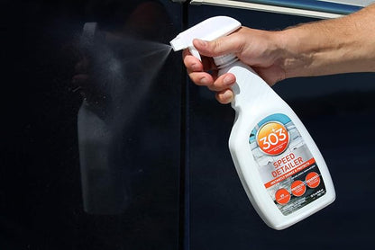 303 Products Marine Speed Detailer - Instantly Shines And Protects - UV Protection - Protects Against Fading - Removes Dust, Dirt, And Smudges, 32 fl. oz. (30205)Packaging May Vary, White