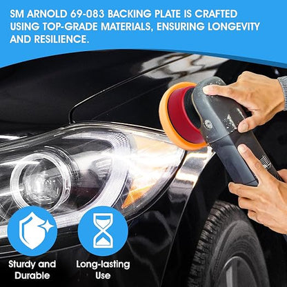 S.M. Arnold Professional 3-Inch Micro Hook Backing Plate - Durable, Versatile for Buffing, Polishing, Sanding | Compatible with Rotary Machines | Ideal for Automotive & Industrial Applications
