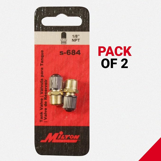 Milton S-684 1/8" NPT Tank Valve - Pack of 2