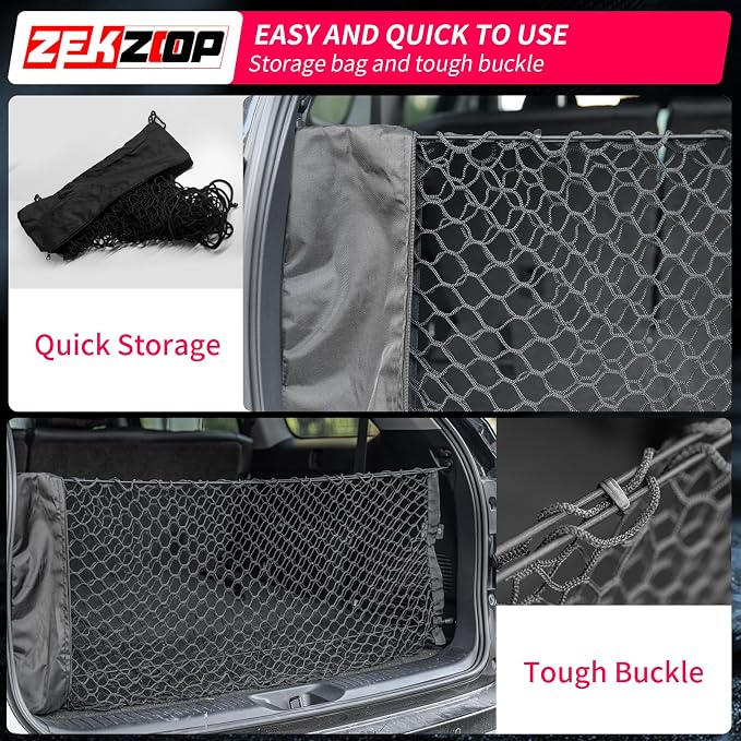Cargo Net Compatible with 2014-2025 2026 Toyota Highlander Envelope Style Trunk Storage and Organizer Dense Mesh with Storage Bags Luggage Net for 2025 Highlander Exterior Accessories