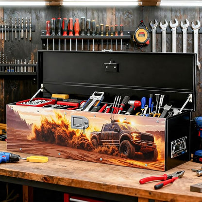 Truck Bed Tool Box, F150 Accessories, Truck toolBox compatible with F150,38.5 x 11.6 x 9.6 Inches, Alloy Steel, Lockable, Weathertight, Rust Resistant, Flip Top, for Pickup Trucks