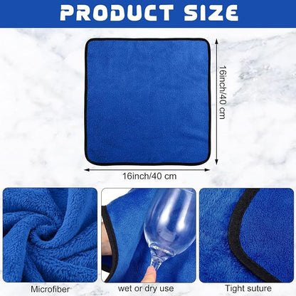 Tallew 40 Pcs Blue Microfiber Towels: 16"x16" Microfiber Drying Towels Bulk Micro Fiber Car Cleaning Cloth for Cars Drying Washing Polishing Cleaning Household Supplies