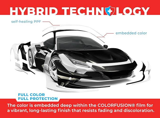 ColorFusion PPF by VViViD, Gloss Metallic Black Dry Apply PPF Vinyl Car Wrap Roll 60ft x 5ft