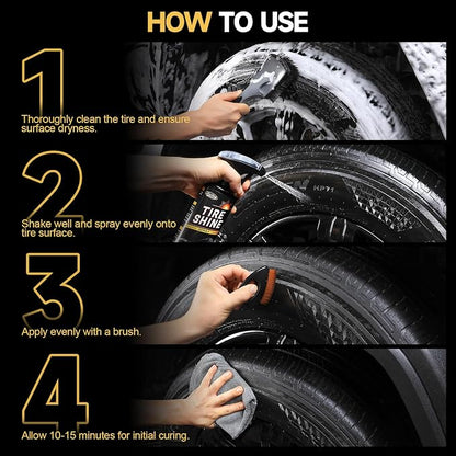 toretark Ceramic Tire & Wheel Coating, Tire Shine, Durable Black Wet Tire, 16 fl oz, Wheel Rim Ceramic Coating 30ml, Advanced Hydrophobic Shield Repels Brake Dust & Stains