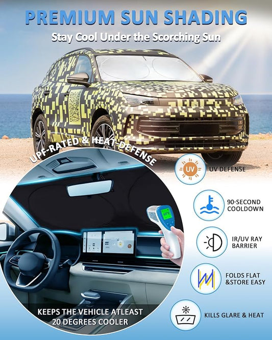Sun Shade for Volkswagen tiguan 2018-2024 2025 2026 Windshield Sunshade for VW tiguan Accessories Front Window Shield Windshield Cover Sun Visor Protector