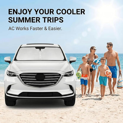 Windshield Sun Shade for Mazda CX-9 2016-2025 2026 Sunshade Front Window Shade Custom Fit CX9 Accessories Sun Visor Foldable Shade Blocks UV Rays Accessories
