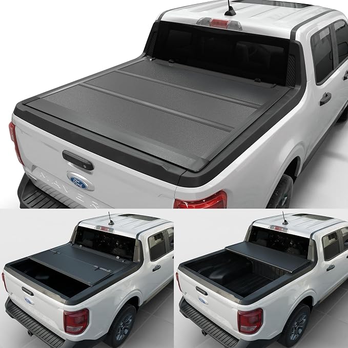 Toptiny Low Profile Hard Folding Truck Bed Tonneau Cover Fits 2022-2026 Ford Maverick 4'6" Bed (54.4")