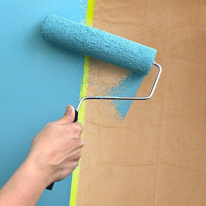 Jucoan 6 Rolls Pre-Taped Masking Paper for Painting, 12 Inch x 30 Feet Tape and Drape Automotive Painter Masking Paper for Car Wall Frame Floor