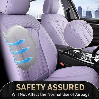 FLORICH Car Seat Covers, Leather Front Seat Cover, Purple Waterproof Seat Covers, Automotive Seat Cover 2 Pack, Luxury Universal Seat Cushion Car Seat Protector Fit for Most Cars Trucks SUVs