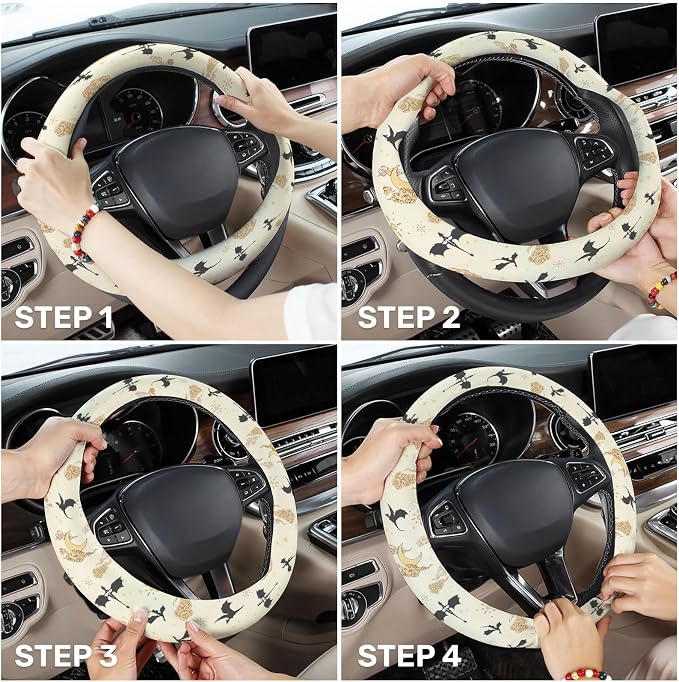 GENANY Dragon Fantasy Steering Wheel Cover, Non Slip Polyester Car Wheel Protector for Car SUV Truck, Universal 15 Inch