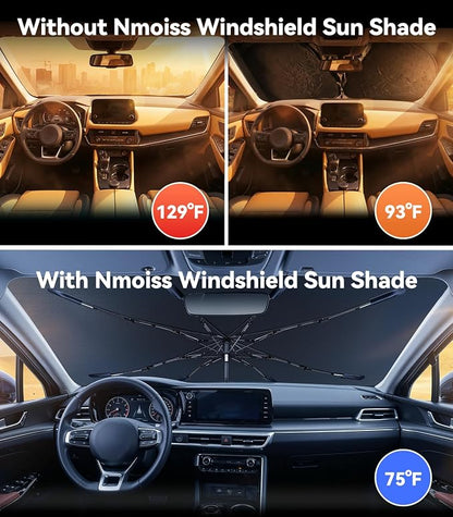 Nmoiss Windshield Sun Shade Umbrella [Vinyl Coating Heat Shield] Fit for Rogue 2008-2026 Accessories, Protect Car from Sun Rays & Heat Damage Keep Cool and Protect Interior