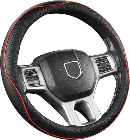 West Llama Customized Auto Car Steering Wheel Cover for Chevy 14.5-15 inches, Steering Wheel Cover for Chevrolet(Black Line-Standard Size)