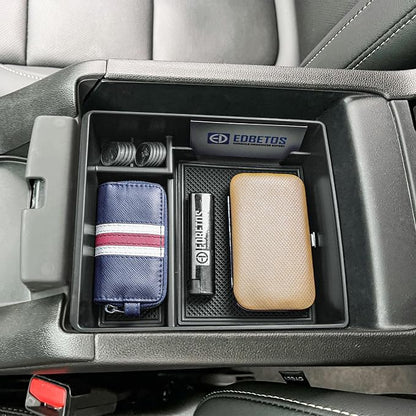 EDBETOS Acadia Center Console Organizer Compatible with 2017-2023 GMC Acadia Accessories SLE SLT AT4 Denali Armrest Box Insert Tray Secondary Storage Pallet ABS Plastic Material, Black