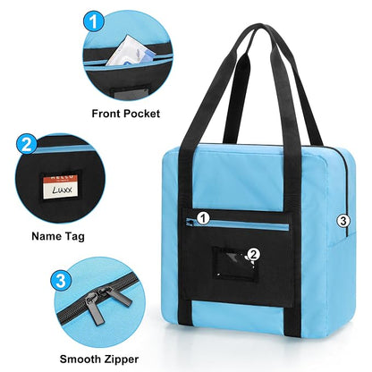 Teamoy Infant Booster Seat Travel Bag for Airplane, Compatible with Most Standard Boosters, Booster Seat Bags with Handle, Blue