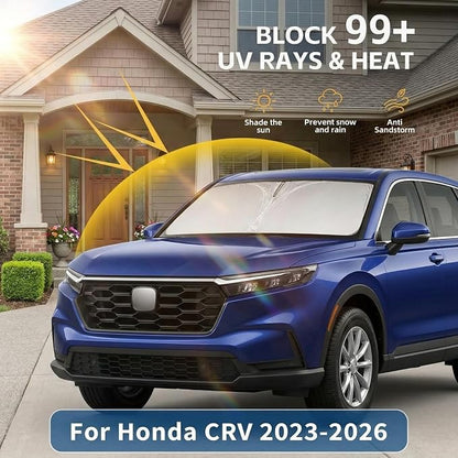 for Honda CRV 2023 2024 2025 2026 Windshield Sun Shade - Sunshade Front Window Shade Custom Fit CR-V Accessories Sun Visor Foldable Shade Blocks UV Rays