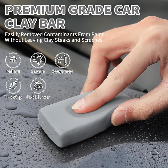 Wontolf 10 Pack Clay Bars Auto Detailing Premium Grade Magic Clay Bar Kit Car Detailing Kit with Washing and Adsorption Capacity for Car Detailing Car Wash Clean 10x50g Gray