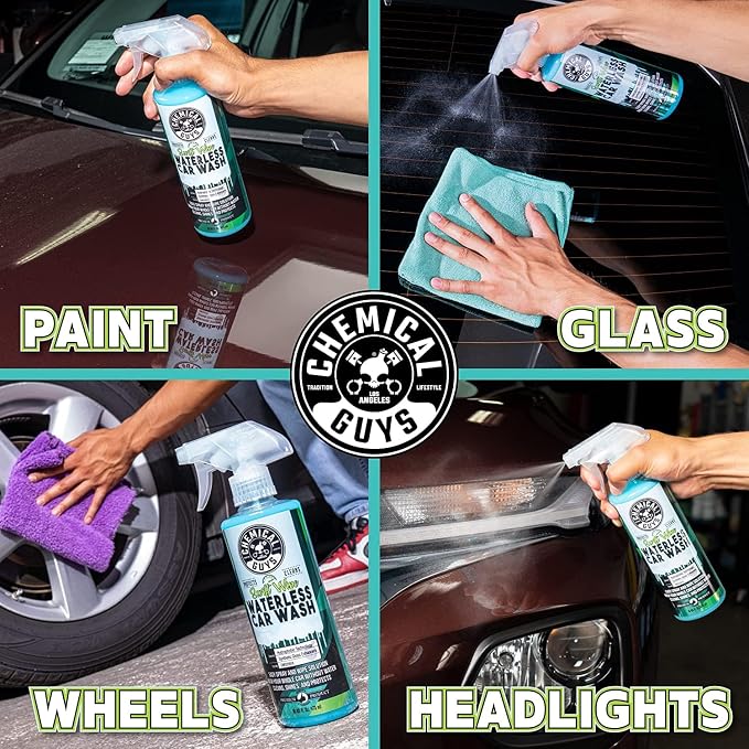 Chemical Guys Swift Wipe Waterless Car Wash Spray – Safe Cleaner for Cars, Trucks, Motorcycles, RVs, Chrome, Paint & Glass – High Gloss Finish – 32 fl oz