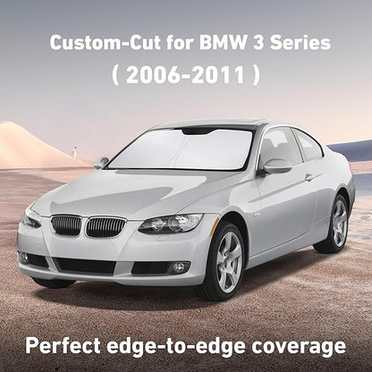 EcoNour Windshield Sunshade Compatible for BMW 3 Series 2006-2009 2010 2011, Sun Visor for Front Windshield & Window Sun Shade Cover, UV Heat Blocker & Protector, Car Accessories