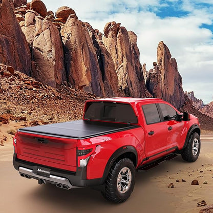 MOSTPLUS 6FT FRP Tri Fold Hard Truck Bed Tonneau Cover Compatible for 2005-2026 Nissan Frontier 3 Folding Fleetside Fiberglass 3 Folding Bed Cover 72Inch