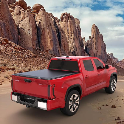 MOSTPLUS Roll-Up Soft Vinyl Truck Bed Tonneau Cover Compatible with 2014-2021 Toyota Tundra Fleetside for Models with The Deckrail System 6.5 FT 78.7inch