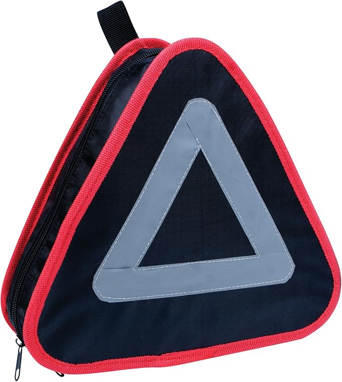 Performance Tool W1557 Roadside Assistance Kit with Jumper Cables, Reflective Triangle, Flashlight, Safety Vest, and More, in Zippered Storage Case