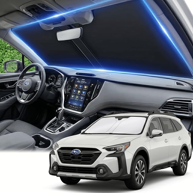 for Subaru Outback 2020-2024 2025 2026 Windshield Sun Shade - Front Window Shade Custom Fit Outback Accessories Sun Visor Foldable Sunshade Blocks UV Rays Summer Must Have Car Accessories