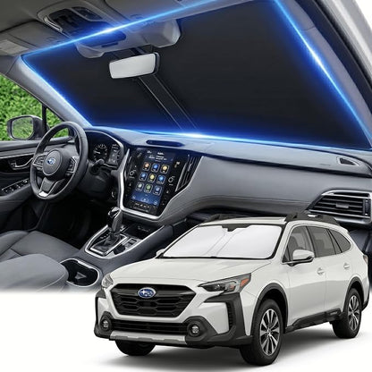 for Subaru Outback 2020-2024 2025 2026 Windshield Sun Shade - Front Window Shade Custom Fit Outback Accessories Sun Visor Foldable Sunshade Blocks UV Rays Summer Must Have Car Accessories