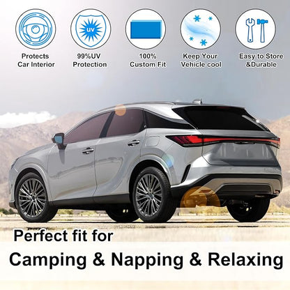 TINGLU Window Shades for Lexus RX 2023-2025 2026 Accessories Car Side Full Windows Rear Triangular Windshield Sun Shade Sun UV Rays & Privacy Protection for Camping,Napping,and Relaxing 8PCS