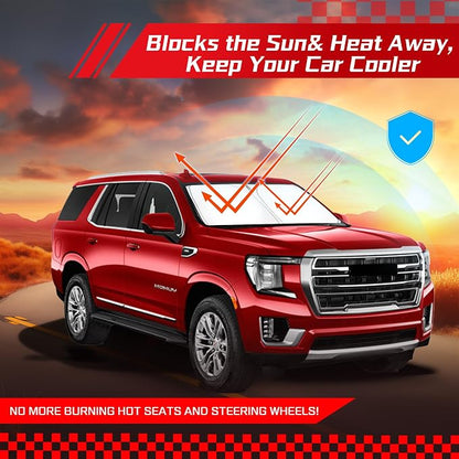 ARISMOTOR Windshield Sun Shade for GMC Yukon XL 2021-2025 2026, Custom Fit Foldable Front Window Sunshade Sun Visor Protector, Block UV Rays Keep Your Car Cooler