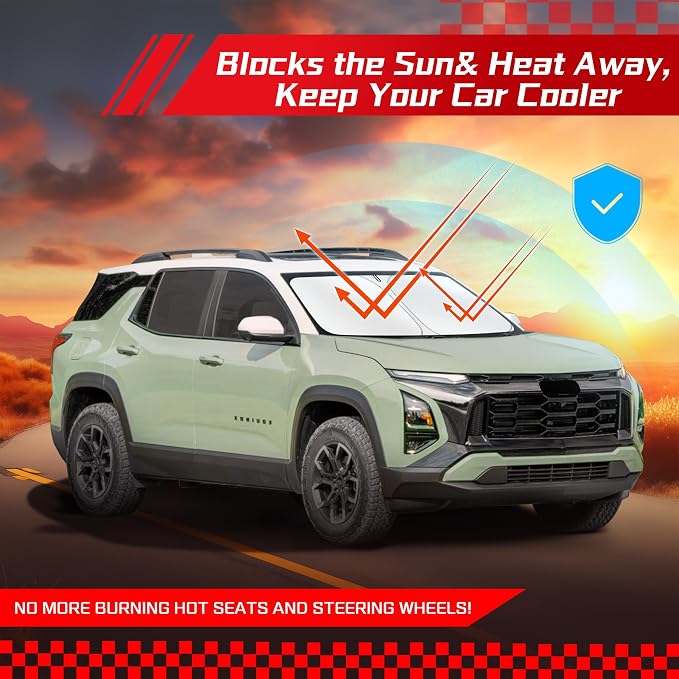 ARISMOTOR Windshield Sun Shade for Che-vrolet Chevy Equinox(not for Equinox EV) 2025-2026, Custom Fit Foldable Front Window Sunshade Sun Visor Protector, Block UV Rays Keep Your Car Cooler
